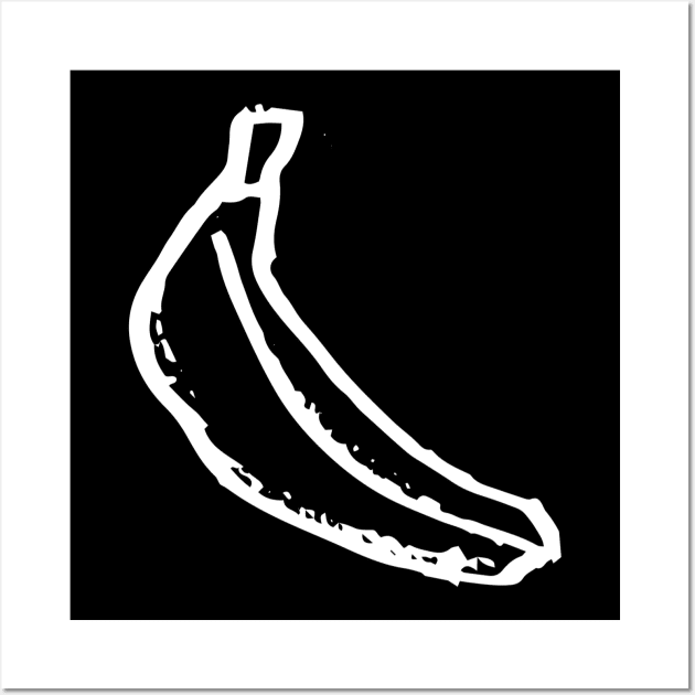 Banana Doodle White Wall Art by Mijumi Doodles